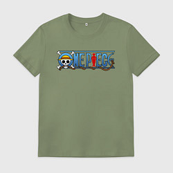 Футболка хлопковая мужская ONE PIECE ВАН ПИС, цвет: авокадо