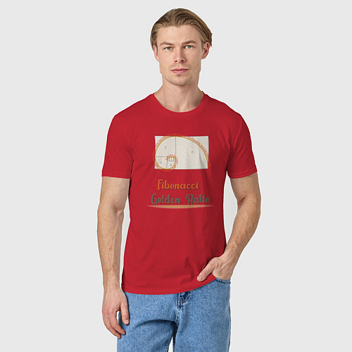 Мужская футболка Fibonacci Золотое сечение / Красный – фото 3