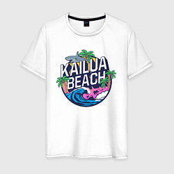 Футболка хлопковая мужская Kailua beach, цвет: белый