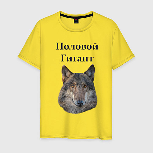 Мужская футболка Половой гигант подарок мужчине / Желтый – фото 1