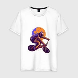 Футболка хлопковая мужская Space Bike, цвет: белый