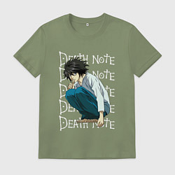 Футболка хлопковая мужская ТЕТРАДЬ СМЕРТИ, цвет: авокадо