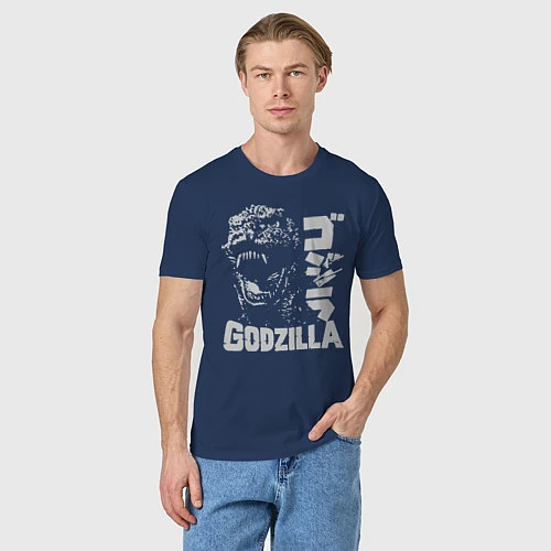 Мужская футболка GODZILLA / Тёмно-синий – фото 3