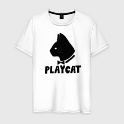 Футболка хлопковая мужская Playcat, цвет: белый