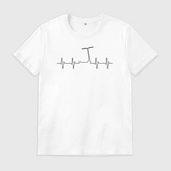 Футболка хлопковая мужская Трюковый самокат жизнь, цвет: белый