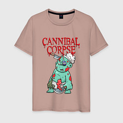 Футболка хлопковая мужская Cannibal Corpse Труп Каннибала Z, цвет: пыльно-розовый