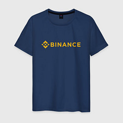 Футболка хлопковая мужская BINANCE БИНАНС БИРЖА СПИНА, цвет: тёмно-синий