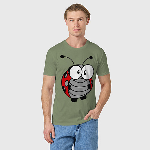 Мужская футболка Удивленная божья коровка / Авокадо – фото 3
