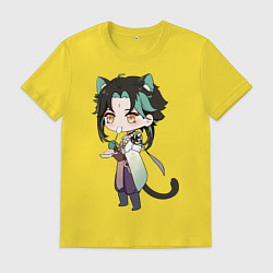 Футболка хлопковая мужская Чиби Сяо, цвет: желтый