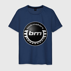 Футболка хлопковая мужская Bolt Motors Мото Лого Z, цвет: тёмно-синий