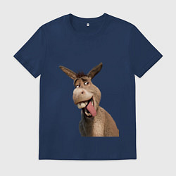 Футболка хлопковая мужская Шрек: Осел, цвет: тёмно-синий