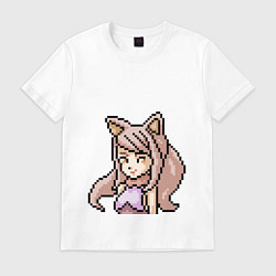 Футболка хлопковая мужская Pixel art anime, цвет: белый