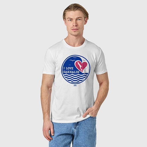 Мужская футболка I love Sakhalin / Белый – фото 3