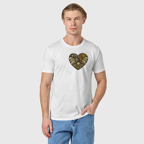 Мужская футболка Steampunk Сердце / Белый – фото 3