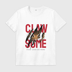 Футболка хлопковая мужская Claw some, цвет: белый