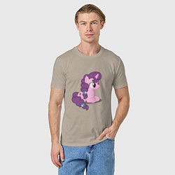 Футболка хлопковая мужская Pony Pink Mammal Purple - Litt, цвет: миндальный — фото 2