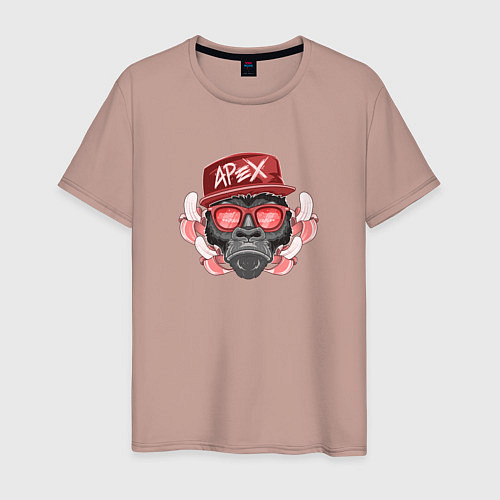 Мужская футболка Крутой Примат / Пыльно-розовый – фото 1