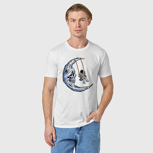 Мужская футболка На луне / Белый – фото 3