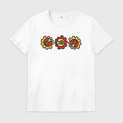 Футболка хлопковая мужская На скейте в бесконечность, цвет: белый