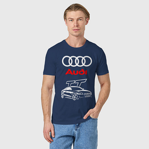 Мужская футболка AUDI TT АУДИ ТТ СПОРТ / Тёмно-синий – фото 3
