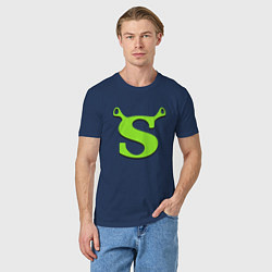 Футболка хлопковая мужская Shrek: Logo S, цвет: тёмно-синий — фото 2