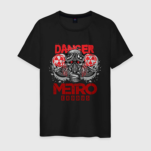 Мужская футболка Metro death DANGER противогаз / Черный – фото 1