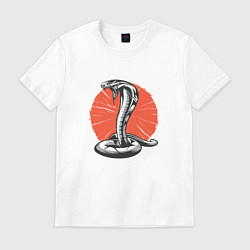 Футболка хлопковая мужская Японская Кобра Japan Cobra, цвет: белый