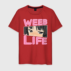 Футболка хлопковая мужская Weeb life, цвет: красный