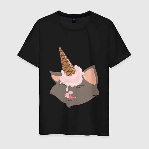 Мужская футболка Сладкий котик / Черный – фото 1