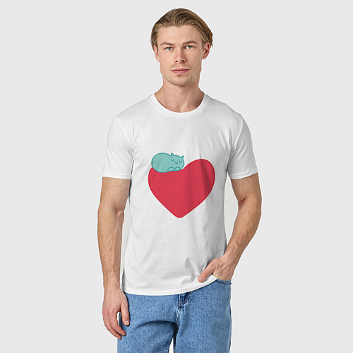 Мужская футболка Любовь и котики / Белый – фото 3