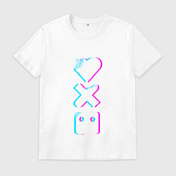Футболка хлопковая мужская ЛЮБОВЬ СМЕРТЬ РОБОТЫ, цвет: белый
