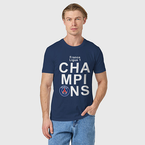 Мужская футболка PSG CHAMPIONS / Тёмно-синий – фото 3