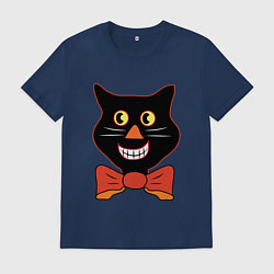 Футболка хлопковая мужская Smiling Cat, цвет: тёмно-синий
