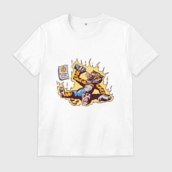 Футболка хлопковая мужская Tiger Hot Chili Pepper, цвет: белый