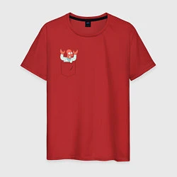 Футболка хлопковая мужская Zoidberg карман, цвет: красный