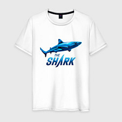 Футболка хлопковая мужская Акула The Shark, цвет: белый