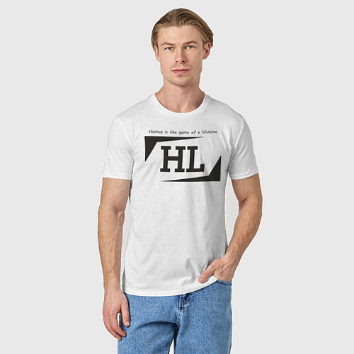 Мужская футболка Hockey life HL logo / Белый – фото 3