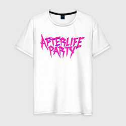 Футболка хлопковая мужская Afterlife Party, цвет: белый