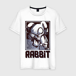 Футболка хлопковая мужская Rabbit, цвет: белый