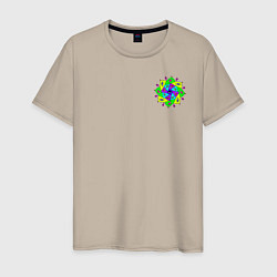Футболка хлопковая мужская Eyeflower bright, цвет: миндальный