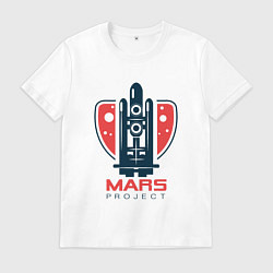 Футболка хлопковая мужская Mars Project, цвет: белый