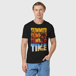 Футболка хлопковая мужская SUMMER TIME, цвет: черный — фото 2