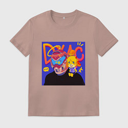 Футболка хлопковая мужская Dream team, цвет: пыльно-розовый