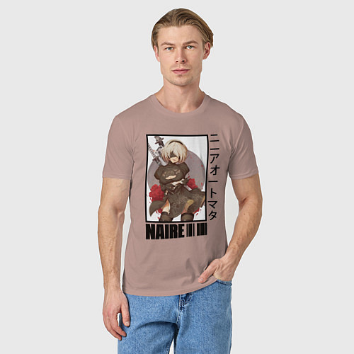 Мужская футболка Nier / Пыльно-розовый – фото 3
