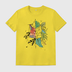 Футболка хлопковая мужская Geometry Fox, цвет: желтый