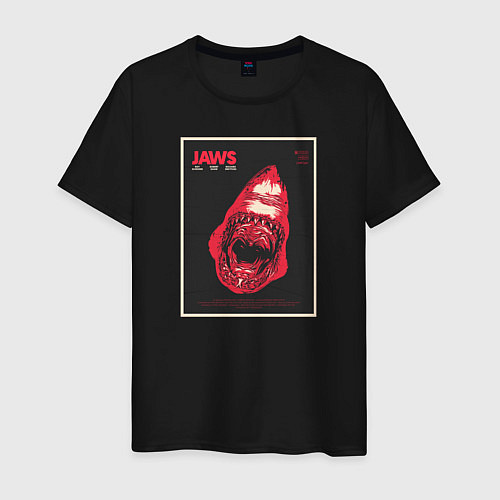 Мужская футболка Jaws poster / Черный – фото 1