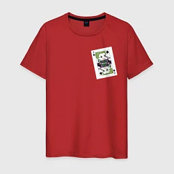 Футболка хлопковая мужская Игральная карта Anime Joker, цвет: красный