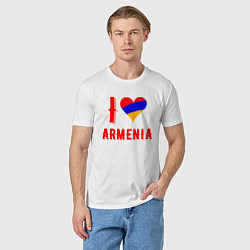 Футболка хлопковая мужская I Love Armenia, цвет: белый — фото 2