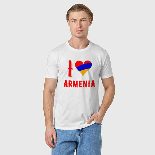 Мужская футболка I Love Armenia / Белый – фото 3