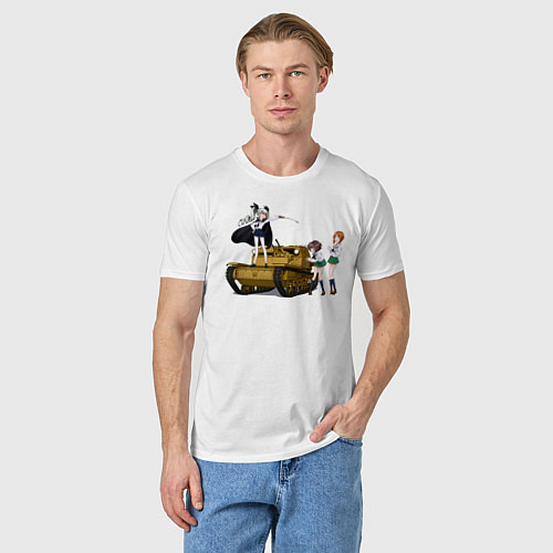Мужская футболка Девушки и танки, Школа Anzio / Белый – фото 3